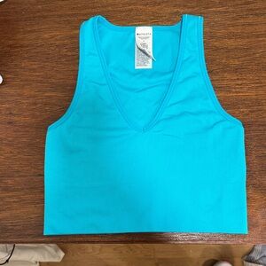 Athleta Bright Blue V-Neck Tank sports bra